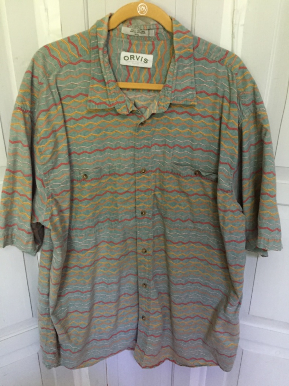 Orvis Multicolor Wave-Pattern Casual Button-Down Shirt - Picture 2 of 16